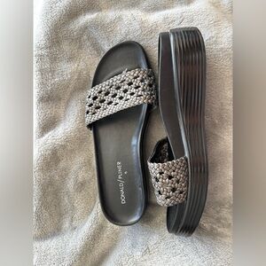 Donald J. Pliner Black Woven Sandals